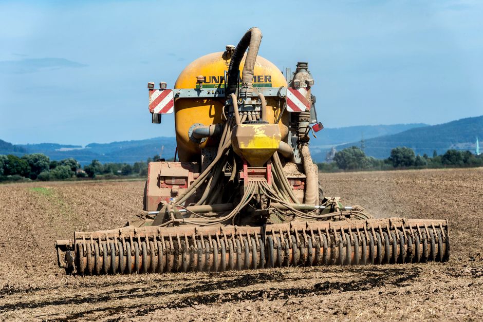 Fertiliser being worked into soil