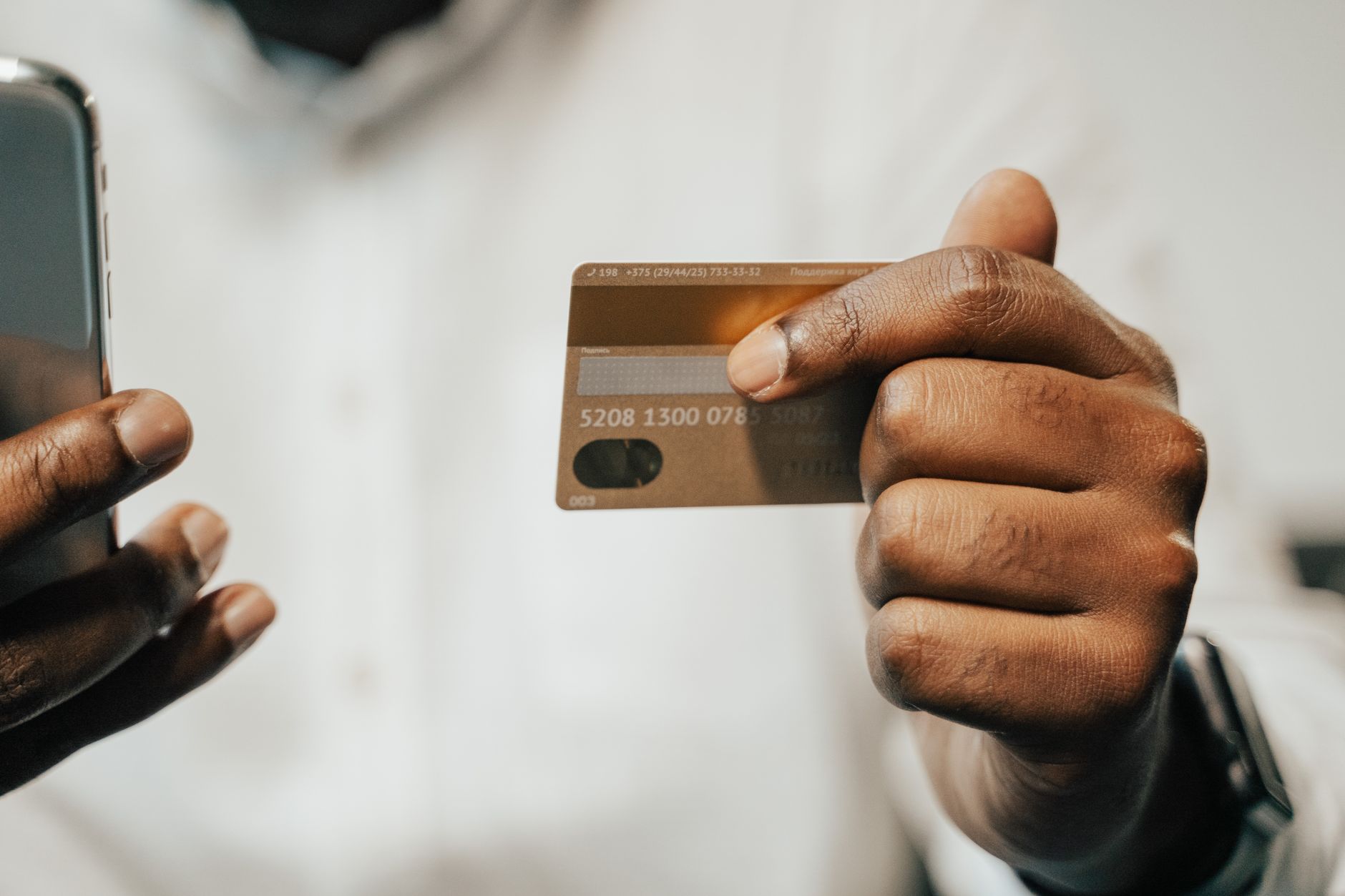 Customer paying by mobile phone